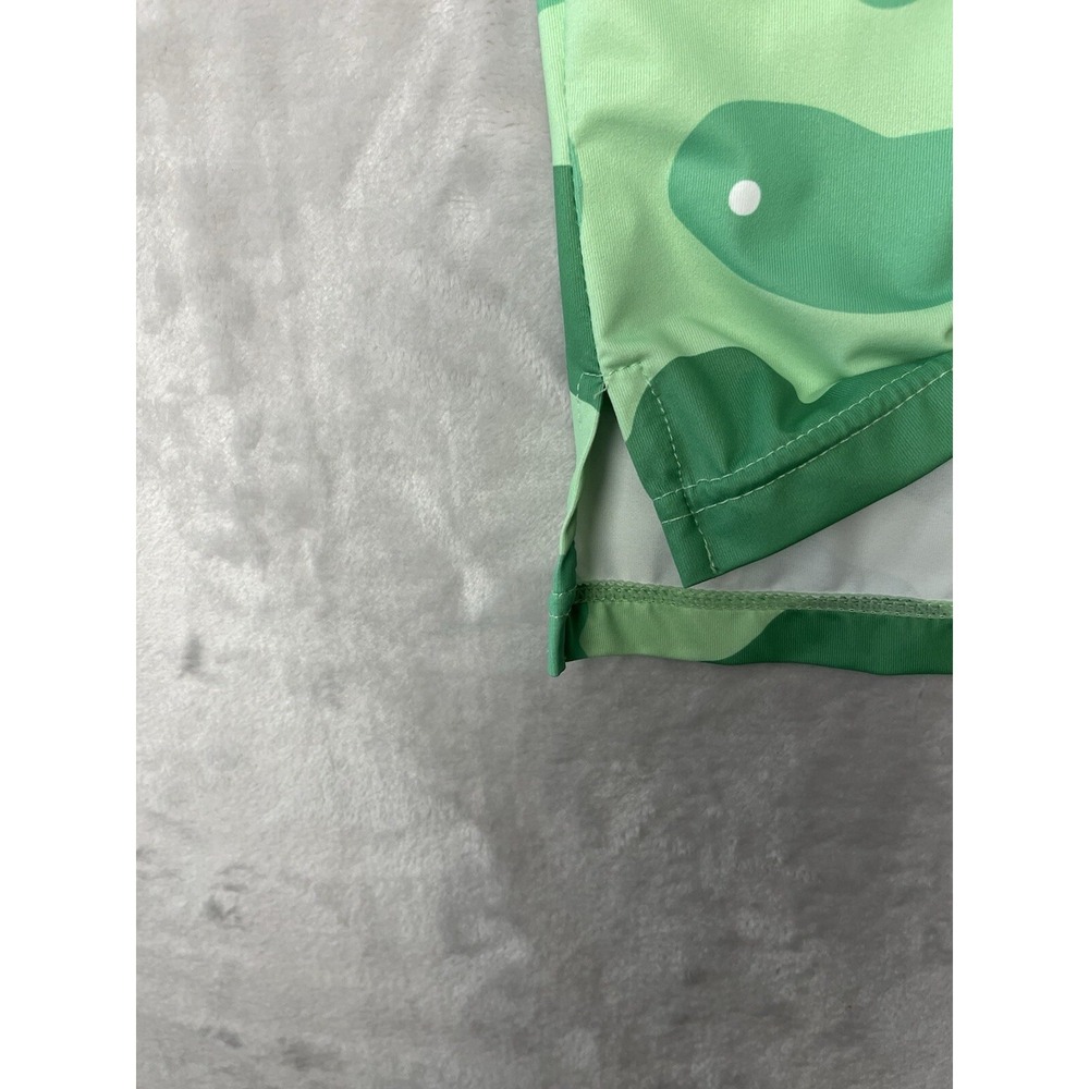 SOSIK Men Golf Polo XL Green Golf Putting Print Stretch Short Sleeve Performance - Picture 7 of 12
